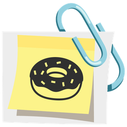 linked paperclips and doughnut