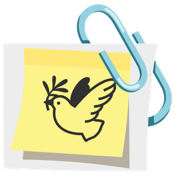 linked paperclips and dove