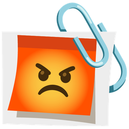 linked paperclips and enraged face