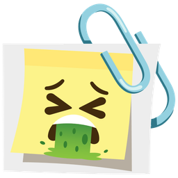 linked paperclips and face vomiting