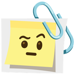 linked paperclips and face with raised eyebrow