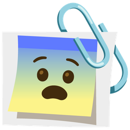 linked paperclips and fearful face