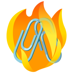 linked paperclips and fire