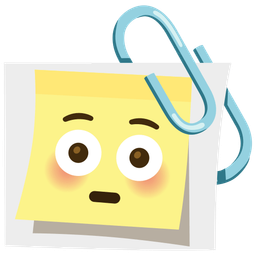 linked paperclips and flushed face