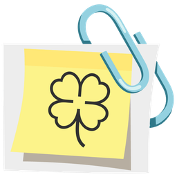 linked paperclips and four leaf clover