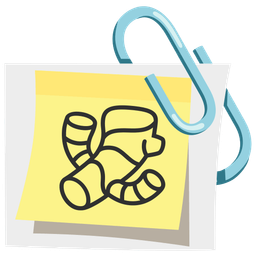 linked paperclips and ginger root