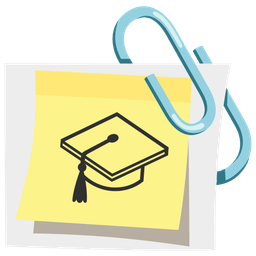 linked paperclips and graduation cap