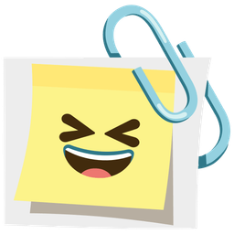 linked paperclips and grinning squinting face