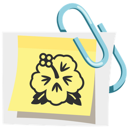 linked paperclips and hibiscus