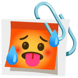 linked paperclips and hot face