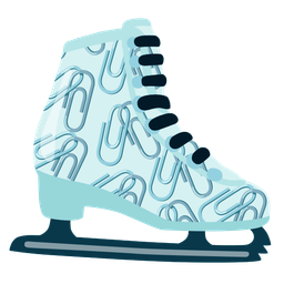 linked paperclips and ice skate