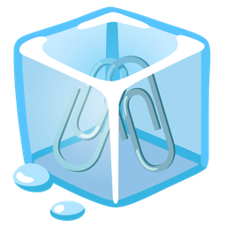 linked paperclips and ice