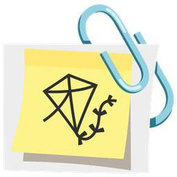 linked paperclips and kite