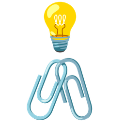 linked paperclips and light bulb