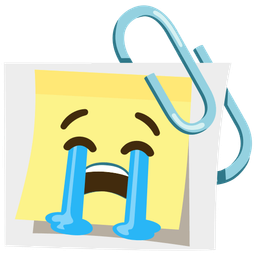 linked paperclips and loudly crying face