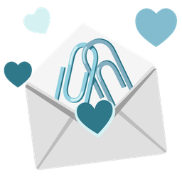 linked paperclips and love letter