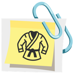 linked paperclips and martial arts uniform