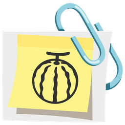 linked paperclips and melon