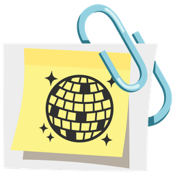 linked paperclips and mirror ball