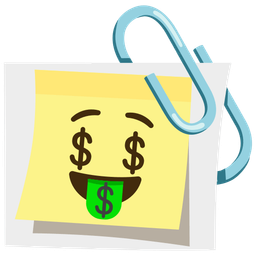 Linked paperclips and Money-mouth face