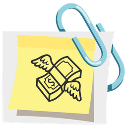 linked paperclips and money with wings