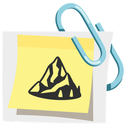 linked paperclips and mountain