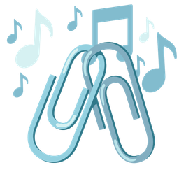 linked paperclips and musical notes