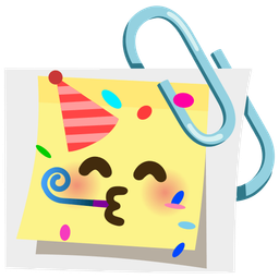 linked paperclips and partying face