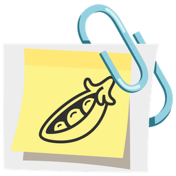 linked paperclips and pea pod