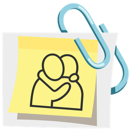 linked paperclips and people hugging