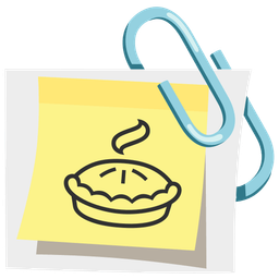 linked paperclips and pie