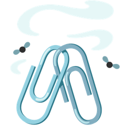 linked paperclips and pile of poo