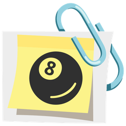 linked paperclips and pool 8 ball