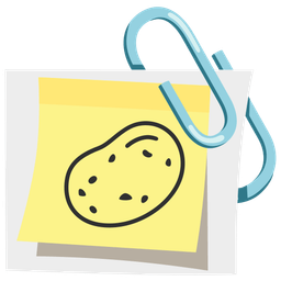 linked paperclips and potato