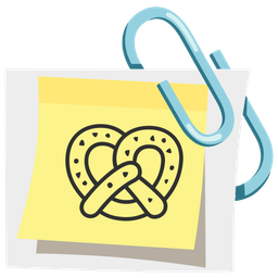 linked paperclips and pretzel