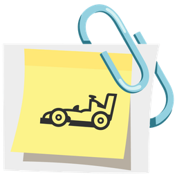 linked paperclips and racing car