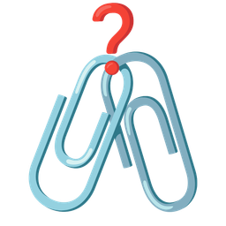 linked paperclips and red question mark