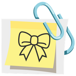 linked paperclips and ribbon