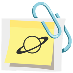 linked paperclips and ringed planet