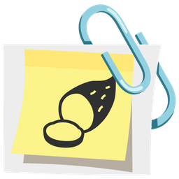 linked paperclips and roasted sweet potato