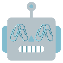 linked paperclips and robot
