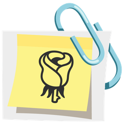 linked paperclips and rose