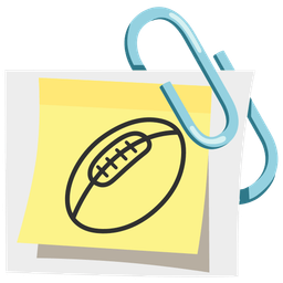 linked paperclips and rugby football