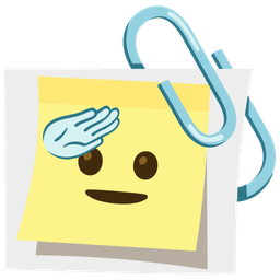 linked paperclips and saluting face