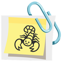 linked paperclips and scorpion