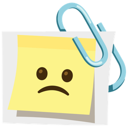 linked paperclips and slightly frowning face