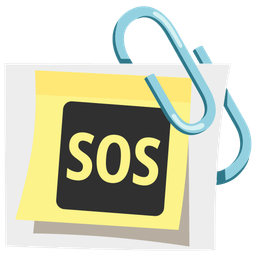 linked paperclips and SOS button
