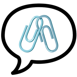 linked paperclips and speech balloon