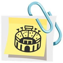 linked paperclips and stadium