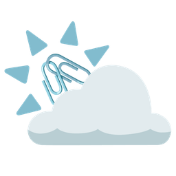 linked paperclips and sun behind cloud